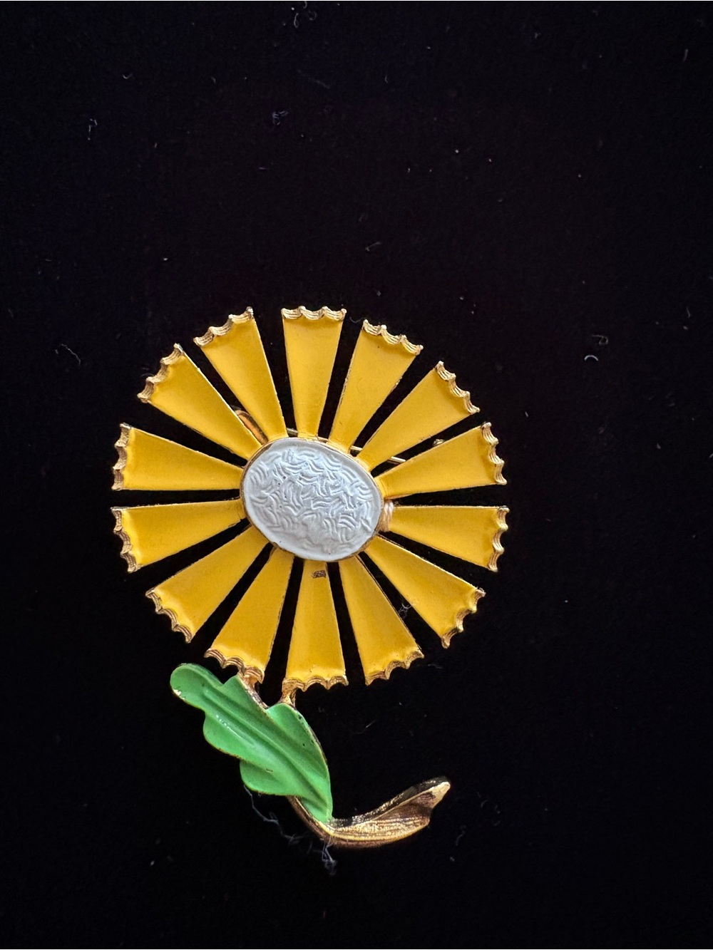 Yellow Enamel Sunflower broach